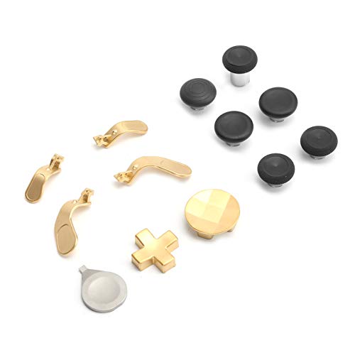 ASHATA 13-in-1-Ersatz-Daumenstifte für Xbox One Elite Series 2, Ersatz für Gamepad Swap Joysticks Paddles Zubehör für Xbox One Elite Series 2-Controller(Gold) von ASHATA