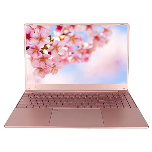 ASHATA 15,6-Zoll-FHD-Business-Laptop, Laptop für 11 mit Fingerabdruck, Tastatur-Hintergrundbeleuchtung Entsperren, 16 GB, 1 TB, 2K, 2,4 G, 5G WiFi-Laptop, Pink (16+1 TB EU-Stecker AC100-240V) von ASHATA