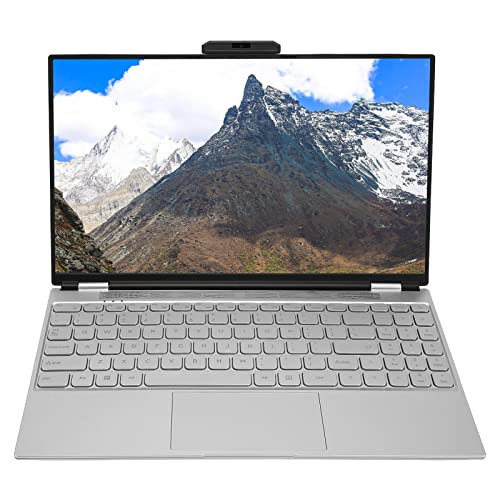 ASHATA 15,6-Zoll-Laptop, Full HD-Laptop-PC, 2,4 G 5 G WiFi Quad Core Quad-Thread 1920 X 1080 180-Grad-Flip-Laptops mit Tastatur mit Hintergrundbeleuchtung (16G+1T EU-Stecker) von ASHATA