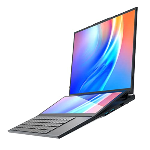 ASHATA 16-Zoll-Dual-Screen-Laptop mit 14-Zoll-Touchscreen, Laptop für Windows 11 für Core I7-Prozessor 16 GB 64 GB Unterstützung für Zwei Grafikkarten Gaming-Laptop von ASHATA