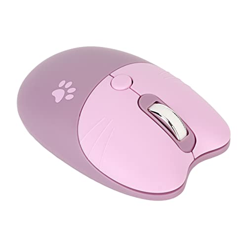 ASHATA 2,4 G Kabellose Süße Katzenmaus, 3 DPI-Stufen, Geräuschlos, Kompatibel mit, Mac, (Purple) von ASHATA