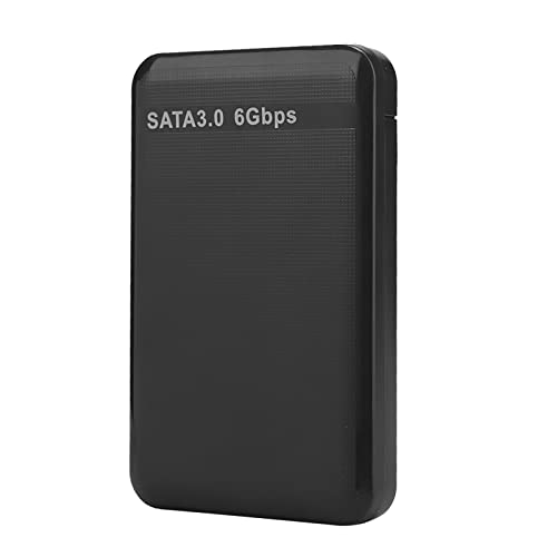 ASHATA 2,5-Zoll-USB3.0-SATA3.0-Hochgeschwindigkeits-6-Gbit/s-Festplattenbox Für Mobilgeräte Unterstützt 3-TB-UASP-Beschleunigung, Festplattenbox Für 2,5-Zoll-HD-SSD-Solid-Stat (Schwarz) von ASHATA