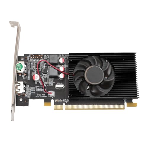 ASHATA 2 GB Grafikkarte DDR3 64bit Computer Grafikkarte mit Lüfter 650 MHz 533 MHz, PC Grafikkarte Slim PCI Express 2.0 X 16 Computer Grafikkarte mit HDMI Anschluss von ASHATA