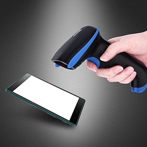 ASHATA 2.4 GHz Wireless Barcode Scanner, Zwei Modi Wireless Barcode Scanner,Ergonomisch Handscanner/Handheld Lesegerät mit USB Empfänger für IOS (Blau) von ASHATA