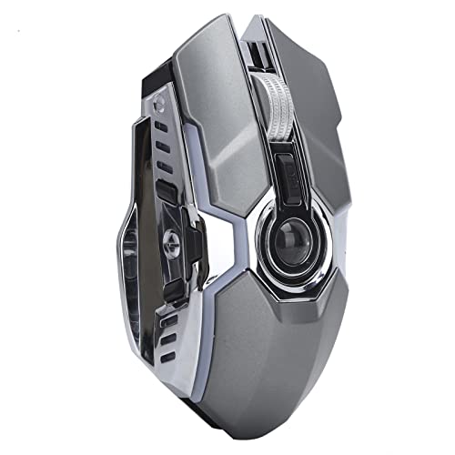 ASHATA 2.4G Wireless-Maus, Tragbare Optische Mäuse, Wiederaufladbare Gaming-Gaming-Maus, 1600 3 Einstellbarer DPI-Pegel, 7 Tasten, für Computer-Laptop, mit Empfänger (#1) von ASHATA