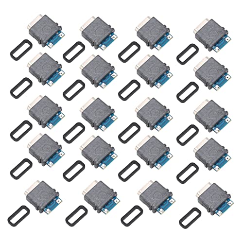 ASHATA 20 Stück Typ-C-Buchsenstecker, 14P, Dual-5,1K-Widerstand, Wiederaufladbar, Wasserdicht, Schnelles Laden, OTG-Funktion, für Mobiltelefone, Laptops, Kameras (Dualer 5,1K-Widerstand von ASHATA