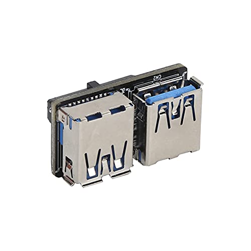 ASHATA 20Pin auf USB 3.0 Adapter,20Pin Header Connector Extension Adapter,19Pin Splitter Converter,2 Port A Buchse Motherboard,Effizient und Praktisch von ASHATA