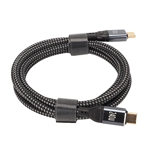 ASHATA 240-W-USB-C-auf-USB-C-Kabel, PD240W, USB2.0-Typ-C-Schnittstelle, 480 Mbit/s, Doppelseitiges Nylon-Datenkabel, Schnelles Aufladen für Hochleistungsgeräte (150cm) von ASHATA