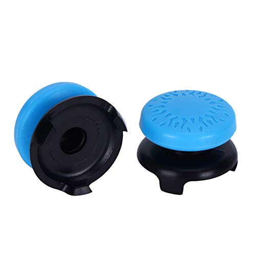 ASHATA 2Pcs Thumb Grip Thumbstick für PS5, 3D Texture Thumbstick Weiche Silikonhülle Grip Stick Joystick Controller Gamepad Key Cap für PS5(Blau) von ASHATA