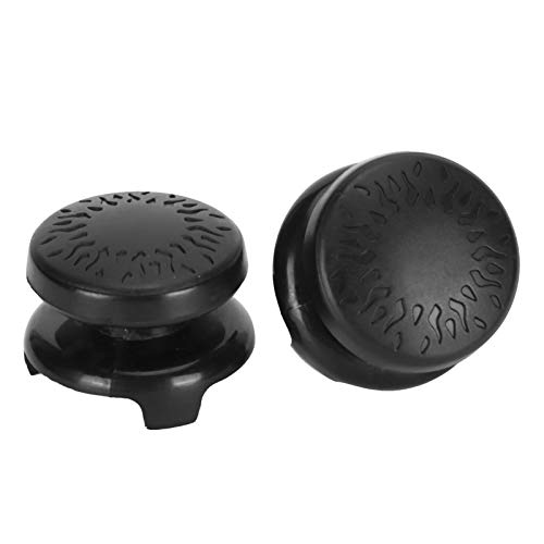 ASHATA 2Pcs Thumb Grip Thumbstick für PS5, 3D Texture Thumbstick Weiche Silikonhülle Grip Stick Joystick Controller Gamepad Key für PS5(schwarz) von ASHATA