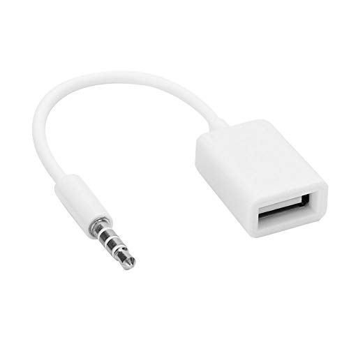 ASHATA 3,5-mm-AUX-Audio-Stecker, 3,5-mm-Stecker-Buchse an USB-AUX-Audio-Kabelkonverter-Adapterkabel für CD-Player, Computer, Fernseher, Verschiedene Arten von Playern, Mobiltelefone, MP3 usw. von ASHATA