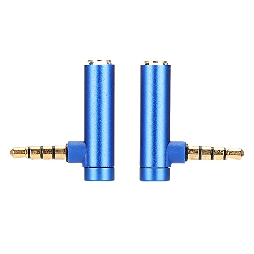3.5mm 90 Grad Audio Adapter, 2PCS 3.5mm Stecker auf Buchse Audio Adapter rechtwinkliger Stereo-Kopfhörer-Kabelstecker,Buchse auf Stecker AUX Adapter für Handys, Tablets, von ASHATA