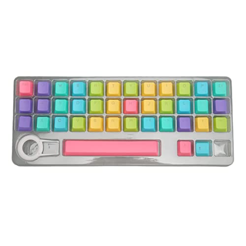 ASHATA 39 Tastenkappen, Farbenfroher Look, Hintergrundbeleuchtung, PET-Material, Exquisite Tastatur-Tastenkappen mit Tastenkappen-Abzieher für Mechanische Tastatur von ASHATA