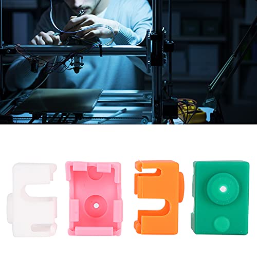 ASHATA 3D-Drucker Silikongehäuse, 8-teiliges Silikongehäuse Hochtemperaturbeständiger Heizblockdeckel 3D-Druckerzubehör, 3D-Drucker Silikonsockelabdeckung für von ASHATA
