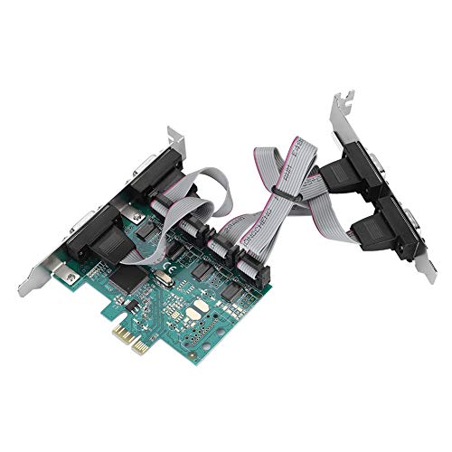 ASHATA 4 Port Serielle RS232 PCI Express Schnittstellenkarte,PCI-E zu Serielle RS232 4 Port Adapter,PCI Express Controller Erweiterungskarte 9-Pin Anschlüss Konverter für Windows7 / 8/10 / Linux von ASHATA