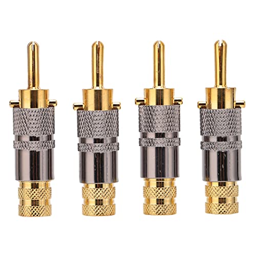 ASHATA 4 Stück 8,7 Mm Bananenstecker - 24 Karat Vergoldeter Bananenstecker Doppelschrauben, die Bananen-Audiostecker für Lautsprecher, Verstärker, A/V-Empfänger, Leistungsverstärker Usw. Verriegeln ASHATA 4 Stück 8,7 Mm Bananenstecker - 24 Karat Vergoldeter Bananenstecker Doppelschrauben, die Bananen-Audiostecker für Lautsprecher, Verstärker, A/V-Empfänger, Leistungsverstärker Usw. Verriegeln von ASHATA