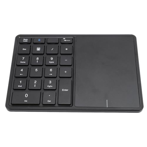 ASHATA 4.2 2,4 G Kabelloser Ziffernblock mit Touchpad, 22 Tasten für Laptop-PC-Desktop, Breite Kompatibilität (Black) von ASHATA