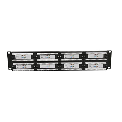 ASHATA 48 Port Netzwerk Patchpanel, Cat6 Patchpanel RJ45 Patchpanel UL gelistetes Hochgeschwindigkeits 10G Netzwerk Patchpanel für 19 Zoll Standardschränke, für das Büro zu Hause von ASHATA