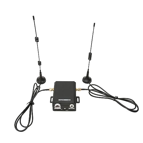 ASHATA 4G Router, Industrieller 4G LTE WLAN Router, 150 Mbit/s Nano SIM Kartensteckplatz, Metallgehäuse, Mobiler WLAN Hotspot mit 2 Antennen, Unterstützt 16 Benutzer (EU-Stecker) von ASHATA