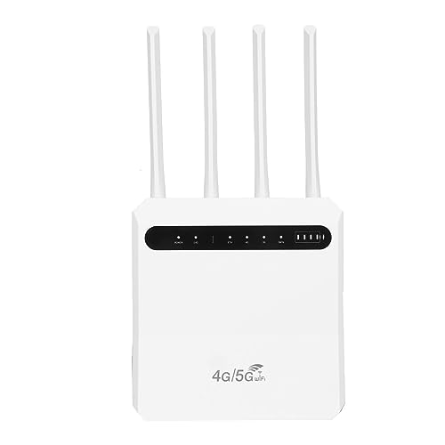 ASHATA 4G-WLAN-Router, 600 Mbit/s Standard-4G-WLAN-Hotspot, SIM-Kartensteckplatz, 4 Antennen, Unterstützt 20 Geräte, Mobiler WLAN-Hotspot (EU-Stecker) von ASHATA
