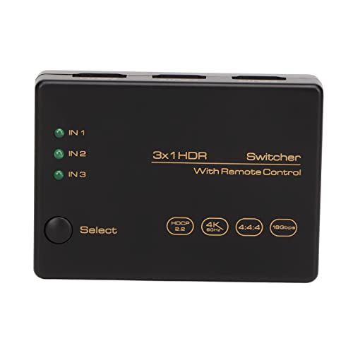 ASHATA 4K HD Multimedia Interface Switch, Multimedia Interface Video Splitter Adapter, 2.1 Switch 2 in 1 Out 4K HD 40 Gbps Datenübertragung für TV Projektor Player von ASHATA