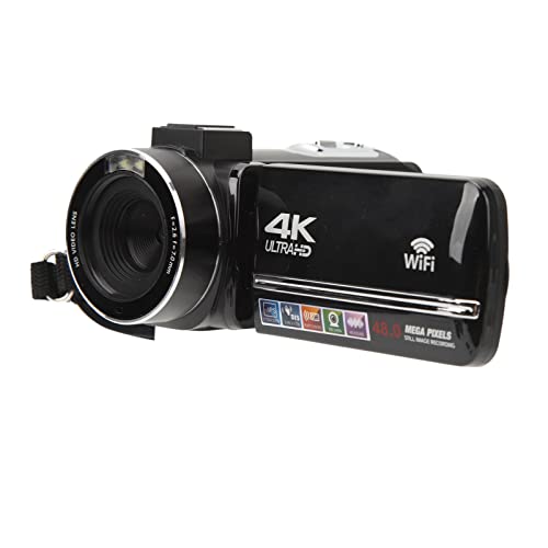 ASHATA 4K-Videokamera, Videokamera-Camcorder, 48 MP 3,0-Zoll-Touchscreen, 18-facher Digitaler Zoom, WiFi-Camcorder-Recorder mit Fernbedienung von ASHATA