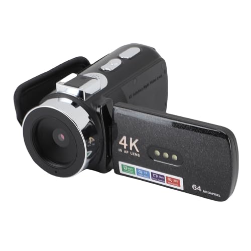 ASHATA 4K Videokamera Camcorder 64MP für die YouTube Vlogging Kamera, Mehrere Filter 3,0 Zoll 180 Grad Rotation Bildschirm LED Füllung Light OTG Schnittstelle für die Fotografie ASHATA 4K Videokamera Camcorder 64MP für die YouTube Vlogging Kamera, Mehrere Filter 3,0 Zoll 180 Grad Rotation Bildschirm LED Füllung Light OTG Schnittstelle für die Fotografie von ASHATA