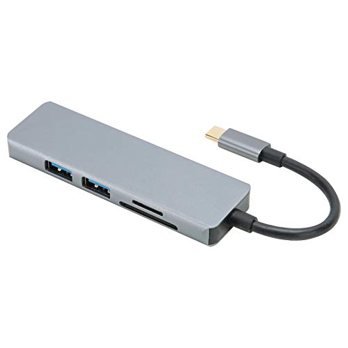 ASHATA 5 In 1 USB 3.0-Hub, USB-Multifunktionsnetzwerkadapter, Schnittstelle Unterstützt 1080p 4K mit Typ-C-Schnittstelle, Hoher Leistung, Geringem Gewicht und Tragbar von ASHATA