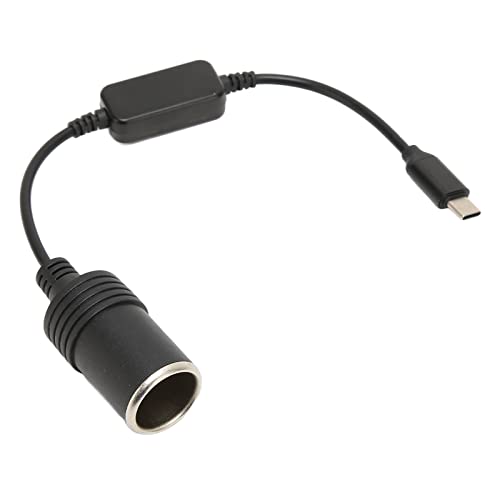 ASHATA 5 V USB C Stecker auf 12 V Auto Zigarettenanzünder Buchse Netzteil, 11,8 Zoll USB Stecker auf Buchse Zigarettenanzünder Konverter, für das Fahren von Recorder Electronic Dog von ASHATA