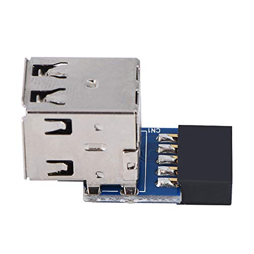 ASHATA 5-teiliger USB-Motherboard-Anschluss, 9-poliger/10-poliger USB2.0-Motherboard-Anschluss Header an 2 USB2.0 A-Portadapter (Tippe A) von ASHATA