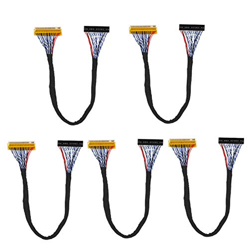 ASHATA 5PCS LCD Bildschirm LVDS Kabel, 30 Poliges LVDS Kabel, 2 Kanal 8 Bit Unterstützung 1280 x 1024, für 17/19 Zoll TFT LCD Panel, für Wartungs/Reparaturgeschäfte von ASHATA