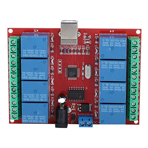 ASHATA 5V Relay Module,8 Kanal DC 5V Relaismodul Computer USB Switch Controller Relaismodul,Quadratisch USB Hochleistung Relais Modul PC USB Relay Module Board von ASHATA