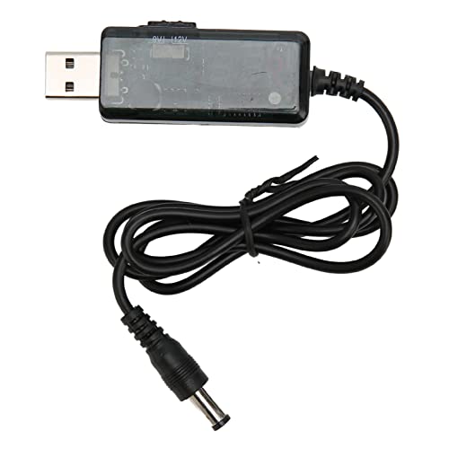 ASHATA 5V auf 9V 12V Einstellbares USB-Boosting-Kabel, Basics-USB-Kabel, Tragbares DC-USB-Step-Up-Kabel mit 3,5 X 1,35 Mm Anschlussspitze für Ventilator-Tischlampe von ASHATA