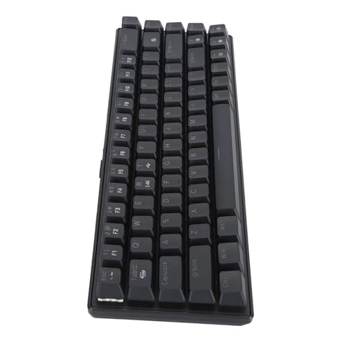ASHATA 60% Kabellose Mechanische Tastatur, 61 Tasten, Mechanische Tastatur mit Blauen Schaltern, BT5.0 2,4 G USB C RGB Gaming Tastatur mit Hintergrundbeleuchtung für Smartphones, (Black) von ASHATA