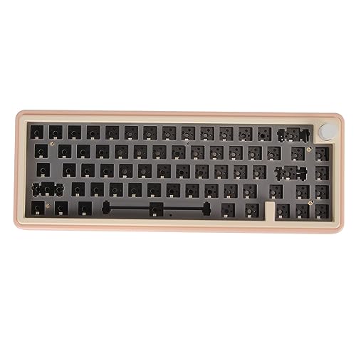 ASHATA 65% RGB Modular DIY Mechanische Tastatur, 67 Tasten Hot Swap RGB BT 5.0 2,4 G Typ C Dichtung Montiert Mechanische Gaming Tastatur Kit, Knopfsteuerung (Rosa) von ASHATA