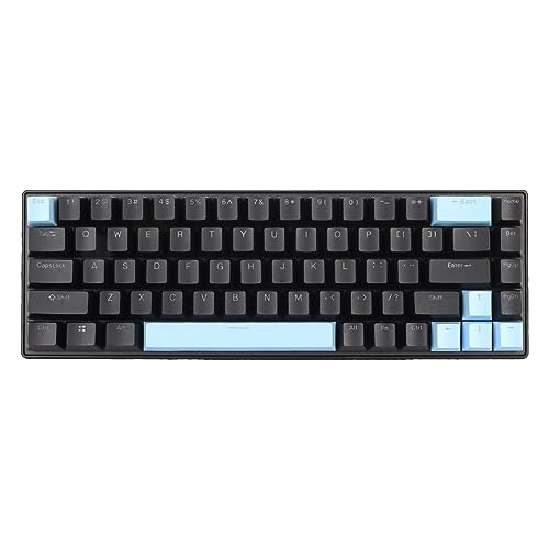 ASHATA 68-Tasten-Gaming-Tastatur mit Kompaktem Layout, Mechanischer Blauer Schalter, 10 RGB-Hintergrundbeleuchtungsmodi, N-Key-Rollover, Plug-and-Play für FPS-Gamer (Schwarz Blau) von ASHATA