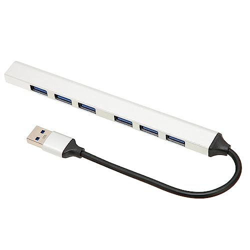 ASHATA 7 Port USB 3.0 Hub, 5 Gbit/s Schnelle Datenübertragung USB Hub, Mehrzweck USB Splitter für PC Desktop Flash Drive Mobile HDD, Multi USB Port Expander von ASHATA