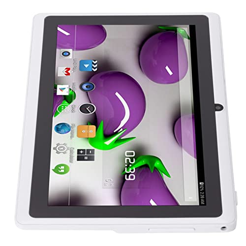 ASHATA 7 Zoll Tablet, 8 GB Tablet für 4.4.2 WiFi Dual Kamera 512 MB RAM Quad Core CPU Augenschutz HD Tablet, für Kindererziehungsspiele (Weiß) von ASHATA