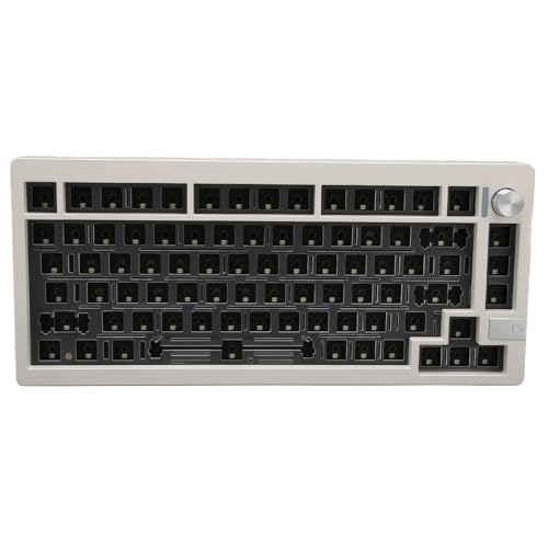 ASHATA 75% Mechanische Gaming Tastatur, Benutzerdefinierte Gaming Tastatur, RGB 81 Tasten, Hot Swap Tastatur 2,4 G BT 5.0 USB C, 3 Modus Tastenleitung Getrennt für 5 poligen 3 poligen von ASHATA
