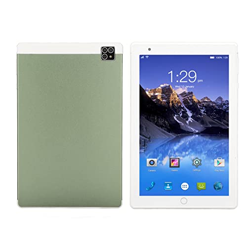 ASHATA 8-Zoll-Tablet, Android 10-Tablet, 4 GB RAM 64 GB ROM Maximale Unterstützung 128 G TF-Karte 1920 X 1200 IPS-Telefonie-Tablet für Android 10.0 100‑240 V Grün von ASHATA