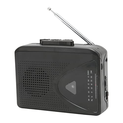 ASHATA AM FM Radio Kassettenrekorder, Tragbarer Kassettenspieler Walkman Tape Player mit Clear Speake, 2AA Batterie oder USB-Netzteil, für Drinnen und Draußen, Schwarz von ASHATA