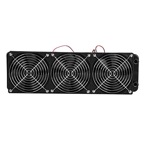 ASHATA Aluminium Radiator, 120mm/360mm CPU Kühler Wasserkühler G1 / 4 Gewinde Radiator,18 Röhren Aluminiumkühler Heat Row Kühler CPU Water Cooler Radiator mit Fans für PC Wasserkühlung(360mm) von ASHATA