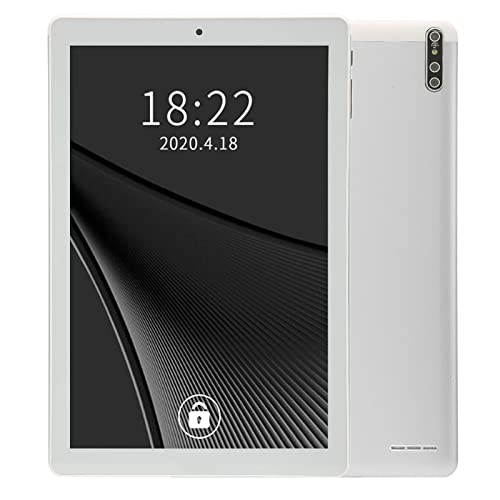 ASHATA Android 11 10-Zoll-Tablet, Für Android 11 10-Zoll-Tablet 8-Core-Prozessor 3 GB RAM 64 GB ROM 6000 MAh Akku mit Hoher Kapazität HD IPS-Bildschirm 3G-Netzwerk und 5G-WLAN-Tablet Silber von ASHATA