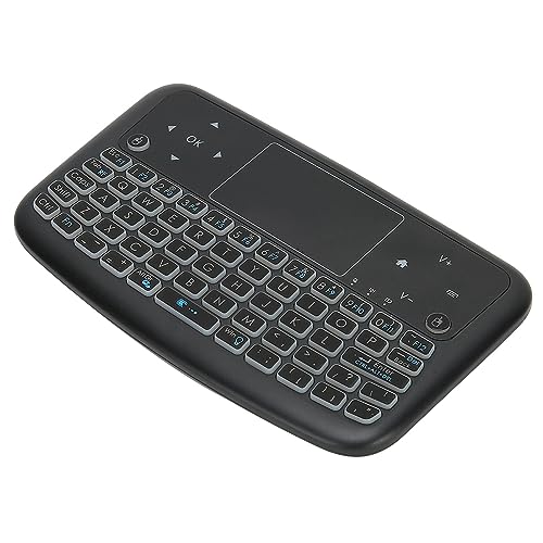 ASHATA Beleuchtete Kabellose -Tastatur mit Touchpad, Kabellose -Tastatur, Intelligente Wiederaufladbare Handheld-Fernbedienung für PC, Laptop, TV, für HTPC, für TV von ASHATA