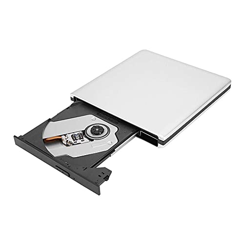 ASHATA Blu-ray Brenner USB 3.0 Externer Burner,Portable USB 3.0 3D Externer Blu-Ray Brenner Burner,Aluminium High Speed Slim Blueray Rom 3D Laufwerk BD DVD CD für Desktop/Notebook Silber von ASHATA