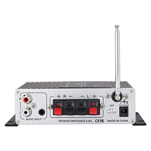 ASHATA Bluetooth HiFi Digital Stereo Verstärker, Bluetooth A7 Digital Audio Lautsprecher Leistungsverstärker FM mit Fernbedienung/USB/MP3, Kompatibel mit Auto Motorrad Computer Lautsprecher von ASHATA