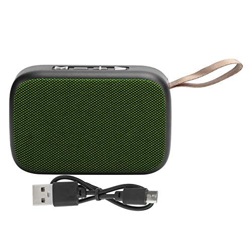 ASHATA Bluetooth Lautsprecher, Tragbarer Drahtloser Stereo USB Sound mit FM Radio, Subwoofer für Dusche, Raum, Fahrrad, Auto(Grün) von ASHATA