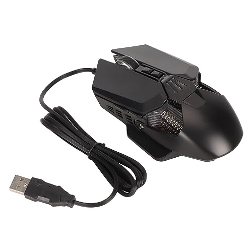 ASHATA C6 Gaming-Maus, Kabelgebunden, Optische USB-Computermäuse, Geräuschlos mit RGB-Hintergrundbeleuchtung, 4 Einstellbare DPI Bis zu 7200, Ergonomische Gamer-PC-Maus mit 7 Tasten, von ASHATA