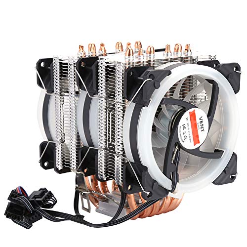 ASHATA CPU-Kühlerlüfter Hochwertige Materialien 6-Röhren-3RGB-4-Pin-Silent-CPU-Kühler für Intel775 1150 1151 1155 1156 1366 Stark und Langlebig Gute Leistung von ASHATA