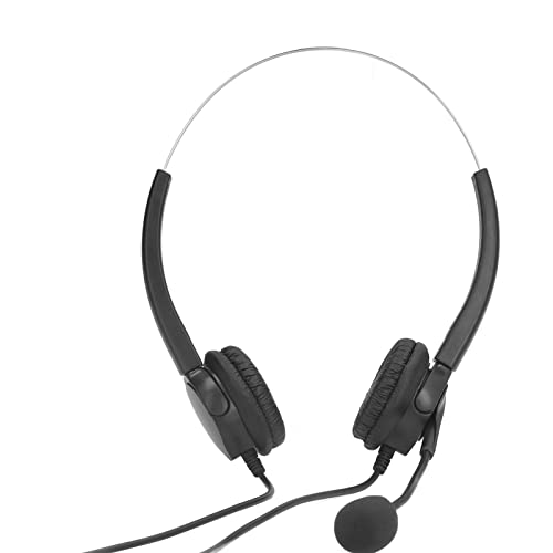 ASHATA Callcenter-Headset, Büro-Headset, Kabelgebundener Callcenter-Kopfhörer mit Rauschunterdrückungsmikrofon, Einstellbares Stabiles Computer-Headset für Büro für Callcenter-Heim-Skype von ASHATA